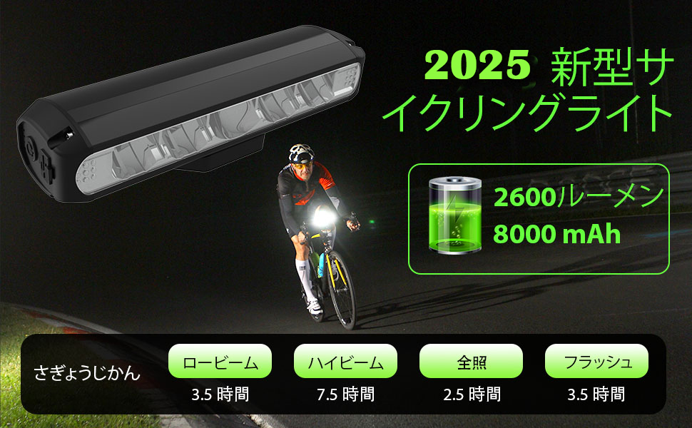 Amazon | 自転車ライト 2600ルーメン高輝度 8000mAh大容量 USB充電式 Amazon | 自転車ライト 2600ルーメン高輝度 8000mAh大容量 USB充電式
