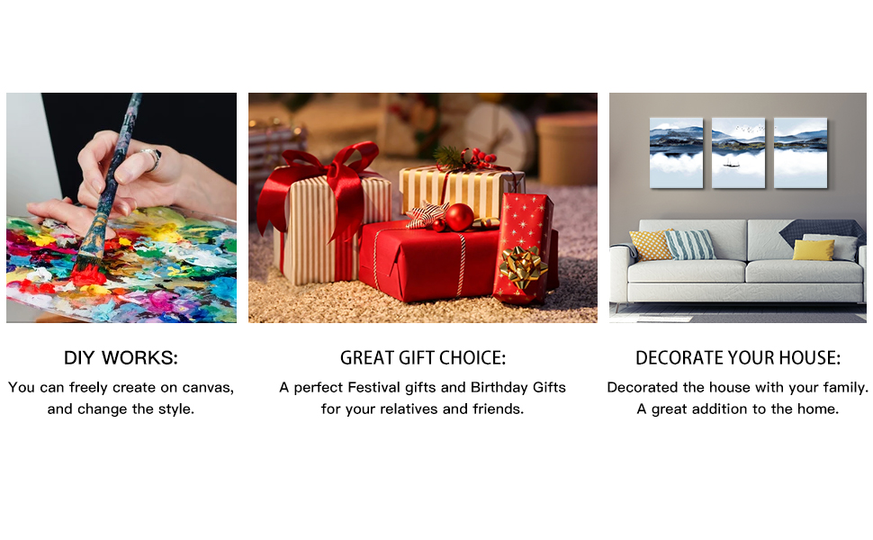 4 Pieces Wall Art Canvas Prints Modern Wall Artwork Framed for Bathroom Office Decor - 30 x 30 CM