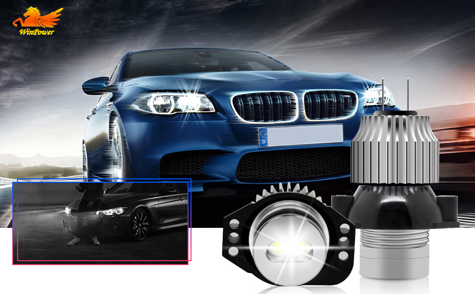 WinPower 12W LED Faros Angel Eyes para coche CanBus No hay ...