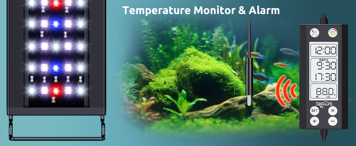 Seaoura Aquarium Light with Temperature Alarm