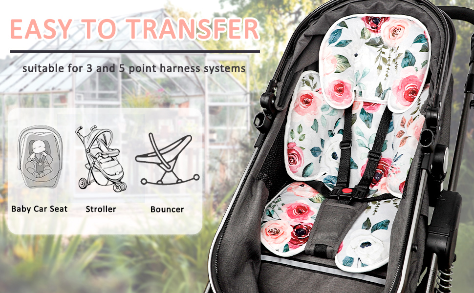 CARUILI 2in1 Infant Car Seat Insert for Newborn, Car Seat