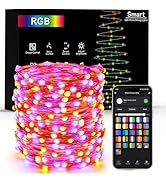 Brizled Smart RGB Fairy Lights Pro, 66FT 200 LED Orange Purple Halloween String Lights, Color Cha...
