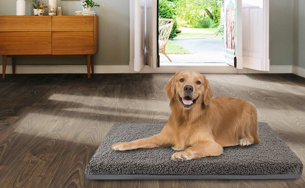 Dog Bed Cover,Replacement Soft Plush Outer Cover for For Small/Medium/Large/XL Dog's Beds,Waterproof Washable Dog Crate Cushion,Pets Mattress Protector Cover(Cover Only) (L:44x32x6 inch) 11 bed covers for dogs