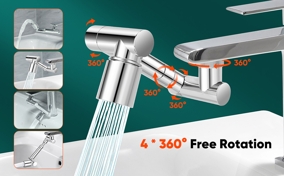 2Pcs Faucet Extender, Universal 360°+1080° Swivel Faucet Extender