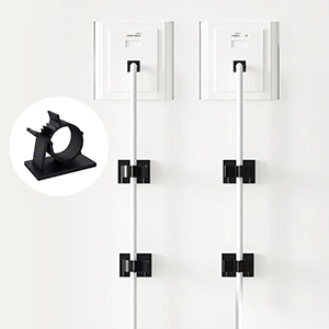 ケーブル固定用クリップ 18個セット 黒 PANDUIT 固定具 コードクリップ アクリル系粘着テープ付 耐候性