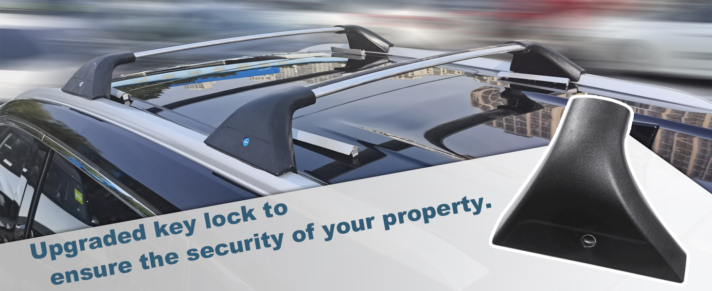 Lockable 220 LBS Cross Bar Nissan Rogue 2021 2022 2023 SV SL Platinum Roof Rail Roof Rack Crossbars