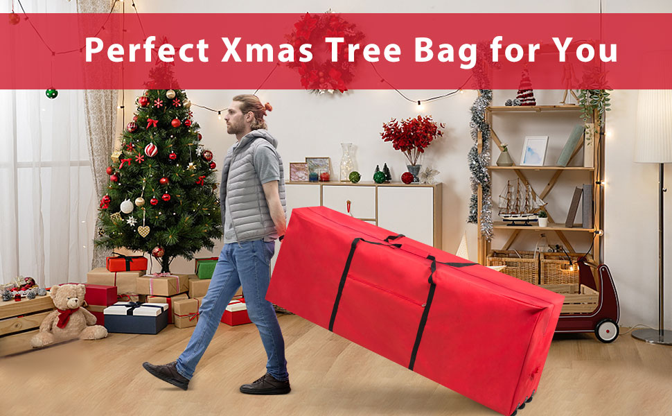 Dinoera Rolling Large Christmas Tree Storage Bag, Fits Up to 9 Foot