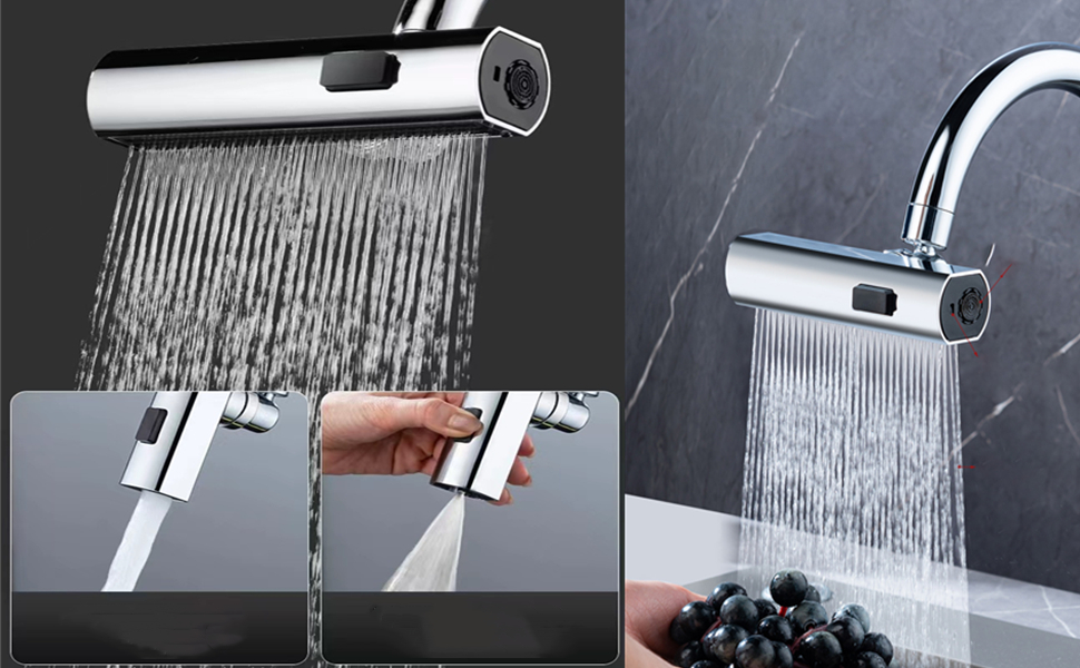 Waterfall Kitchen Faucet,360° Swivelling Anti-Splash Sink Faucet
