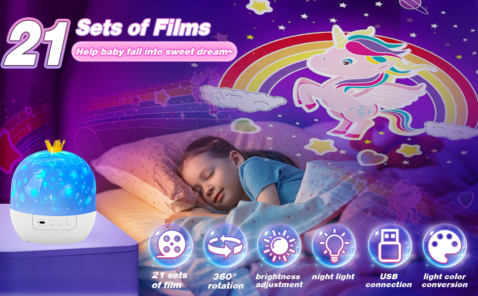 Projector Night Light for Kids Bedroom, Ceiling, Baby Night Light Projector