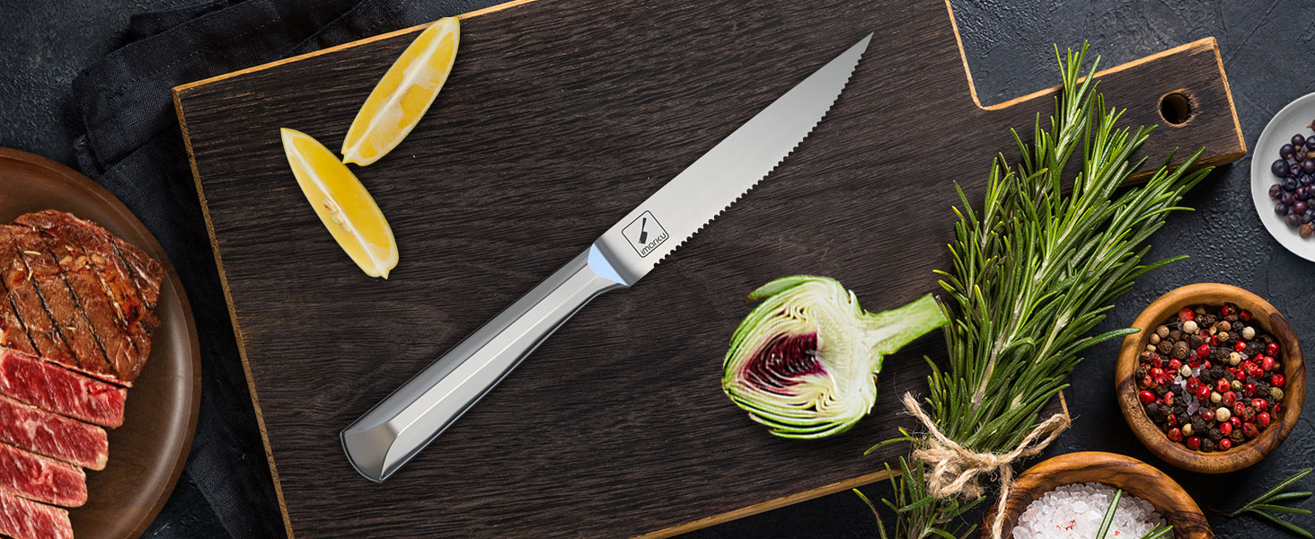 Kitchen Knife Set with Block Stainless Steel Knife Block Sets