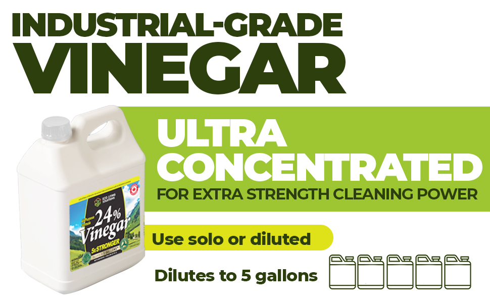Eco Living Solutions 24 Pure Vinegar For Home & Garden 5X Stronger