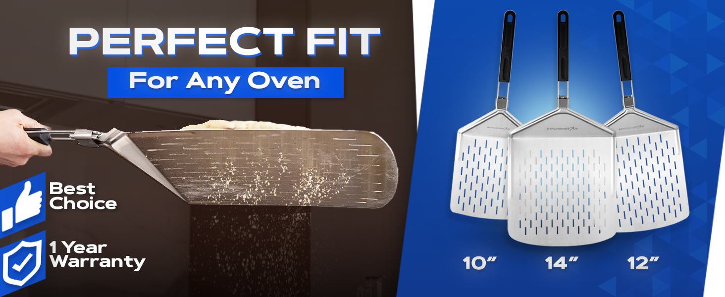 metal pizza peel spatula paddle stainless steel perforated foldable handle folding holes outdoor