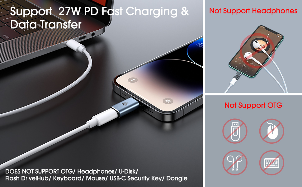 YOTOUCH [2 Pack] USB C to Lightning Adapter, 27W PD Fast