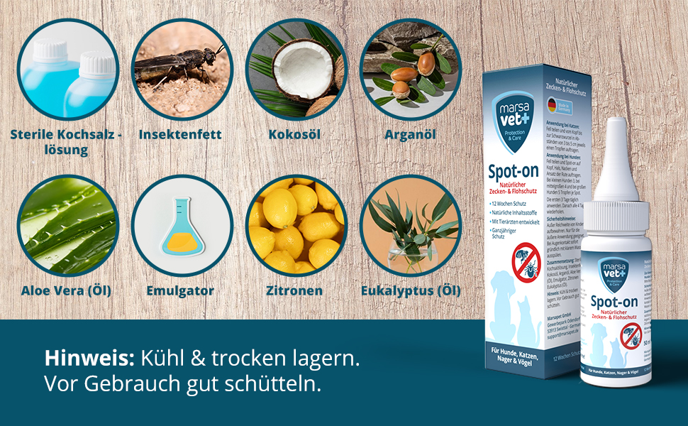 Marsavet – Spot-on – natürlicher Zecken- und Flohschutz