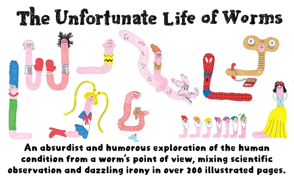 sailor moon; basquiat; worms ; absurdist; snow white; et ; spiderman ; marge simpson; charlie brown