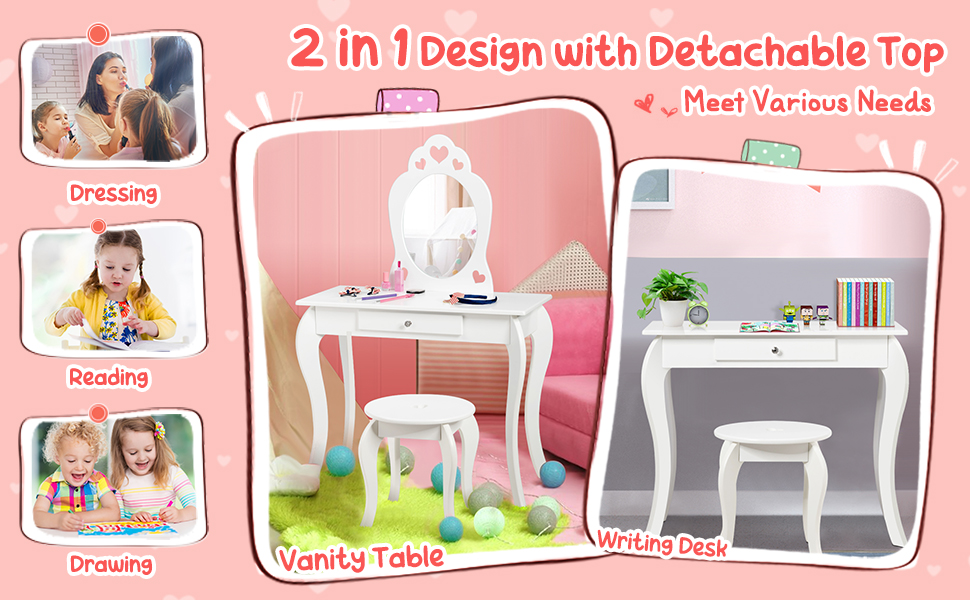 kids vanity set with mirror