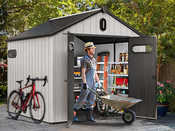 Amazon.com : YITAHOME 8x8ft Outdoor Plastic Storage Shed