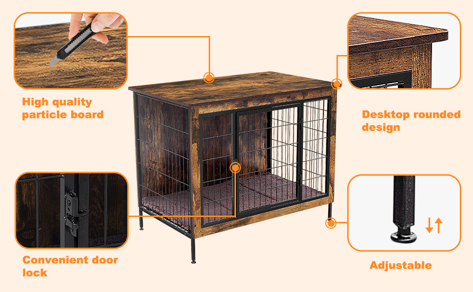 MAOHEGOU Dog Furniture Style Crate with Cushion,Side End Table,Indoor Dog Kennel