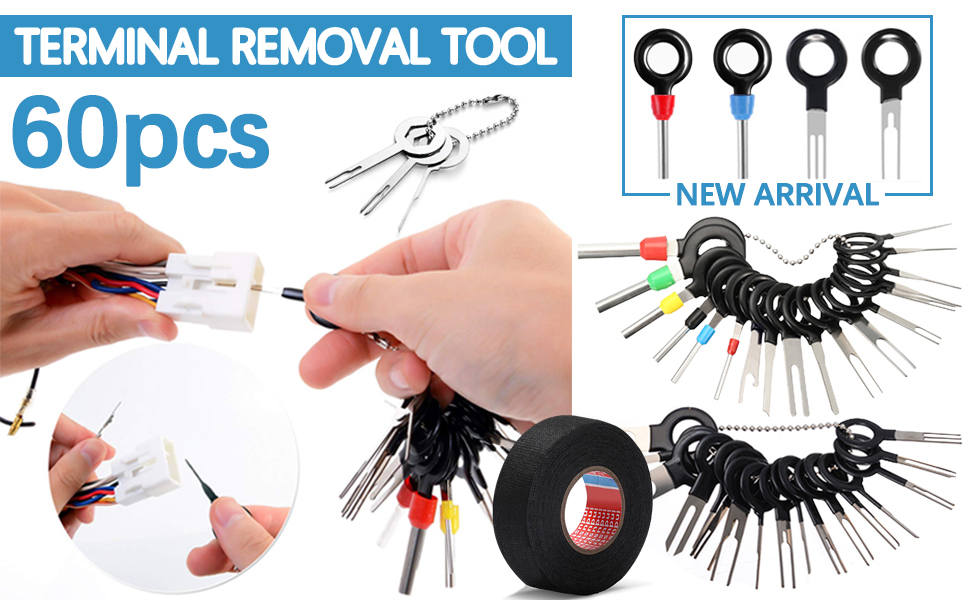 Terminal Removal Tool Kit, 59Pcs Terminal Ejector Kit, Depinning Key