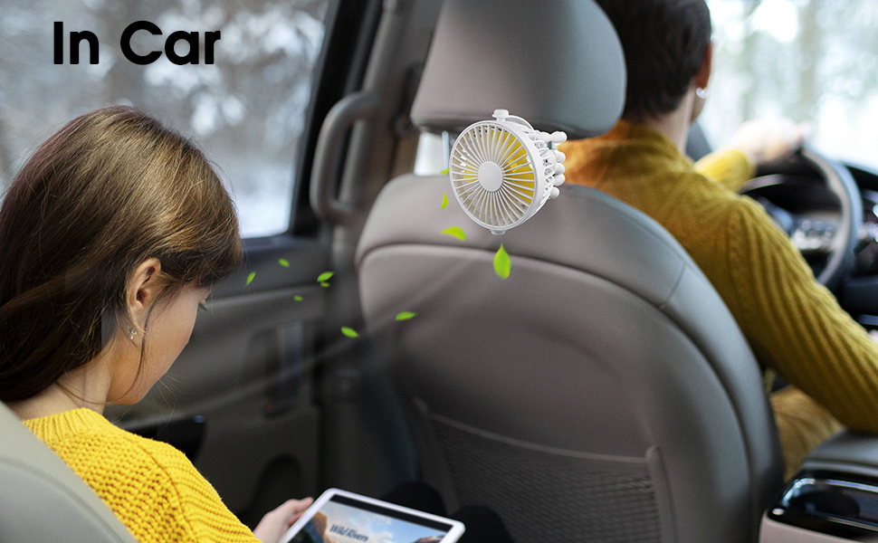 Multifunctional Portable Mini Handheld Stroller Fan, Car Seat Fan