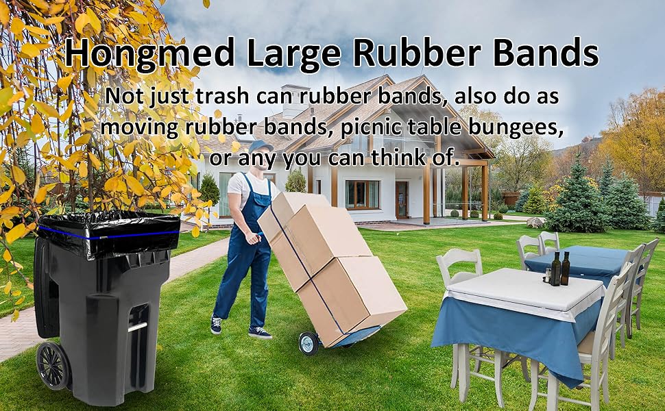 Hongmed Large Rubber Bands, Trash Can Bands for 55, 65, 96