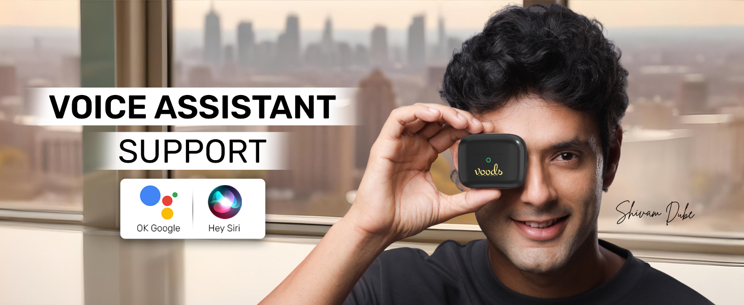 voice assistant earbuds black ear buds