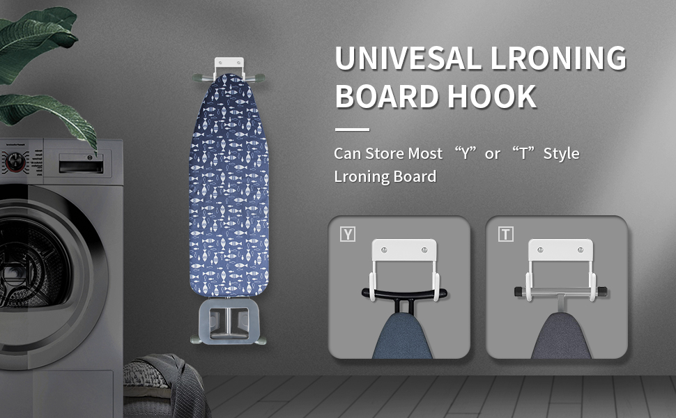 BiJun Ironing Board Wall Mount, Ironing Board Hanger
