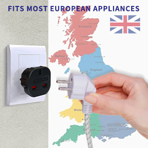 3 pin to 2 pin adapter plug uk