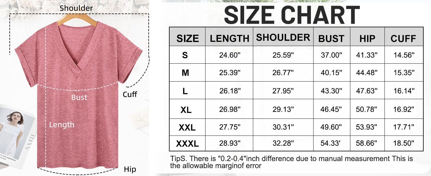 T Shirts Short Sleeve V Neck Tees Womens Tops Beach Vacation Fashion Clothes