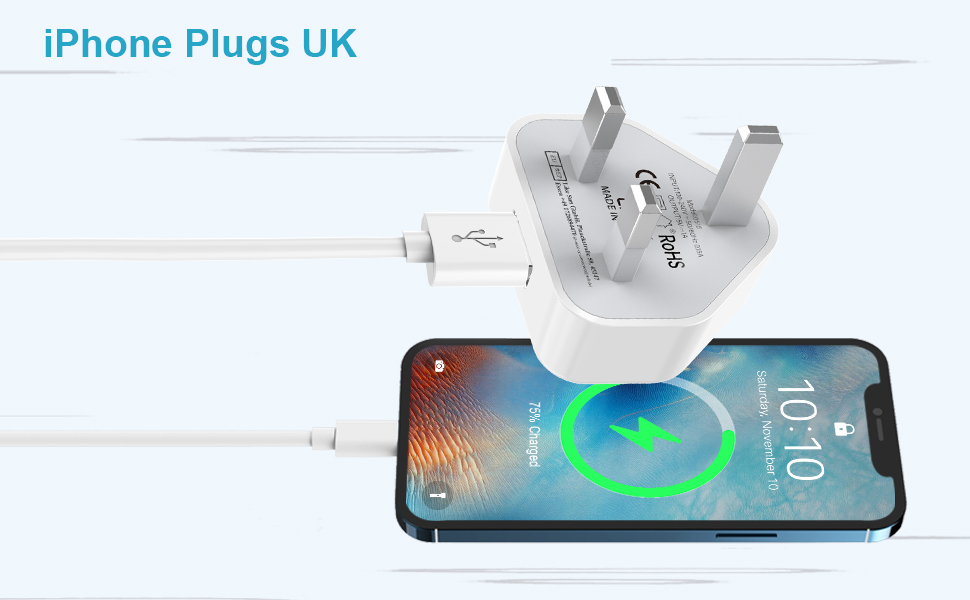 iPhone Charger Plug and Cable 2M 2Pack[Apple MFI Certified], iPhone