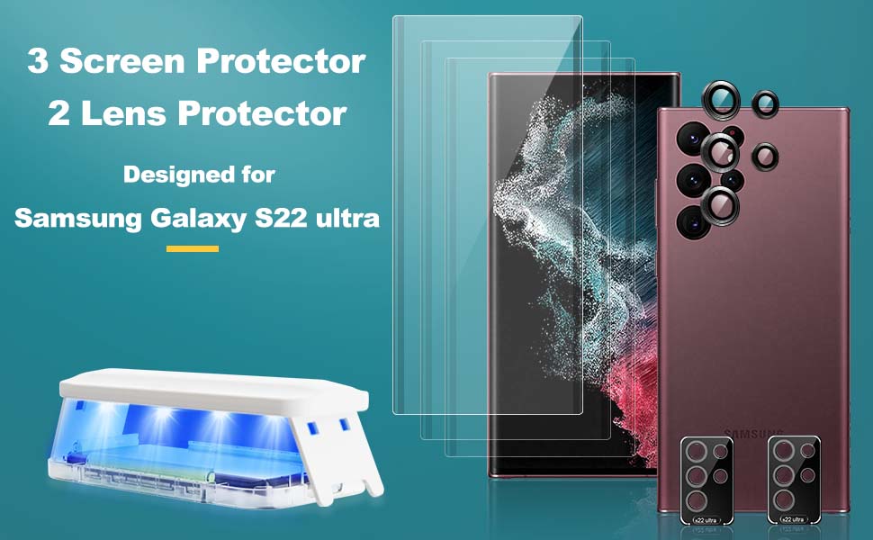 NiSHEN【Auto Alignment】3+2 Pack 3D Curved Samsung Galaxy