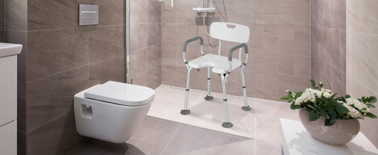 Shower Seat with Cutout Seat