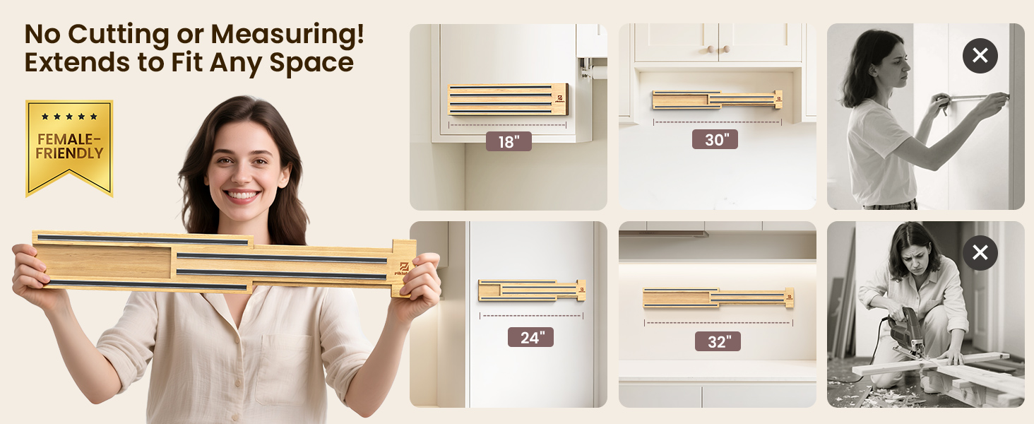 Extendable magnetic knife holder for wall garage workshops RVs Backsplash Workbench home women