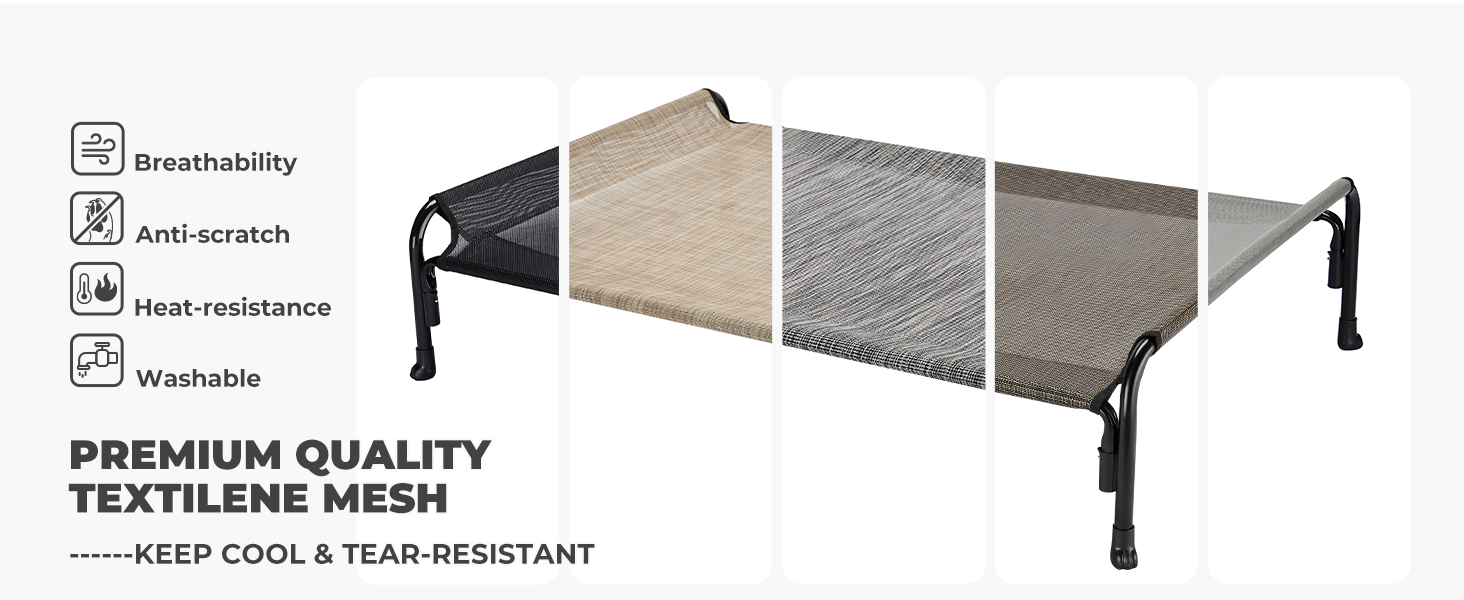 veehoo Elevated Dog Bed, Outdoor Raised Dog Cots Bed for Large Dogs