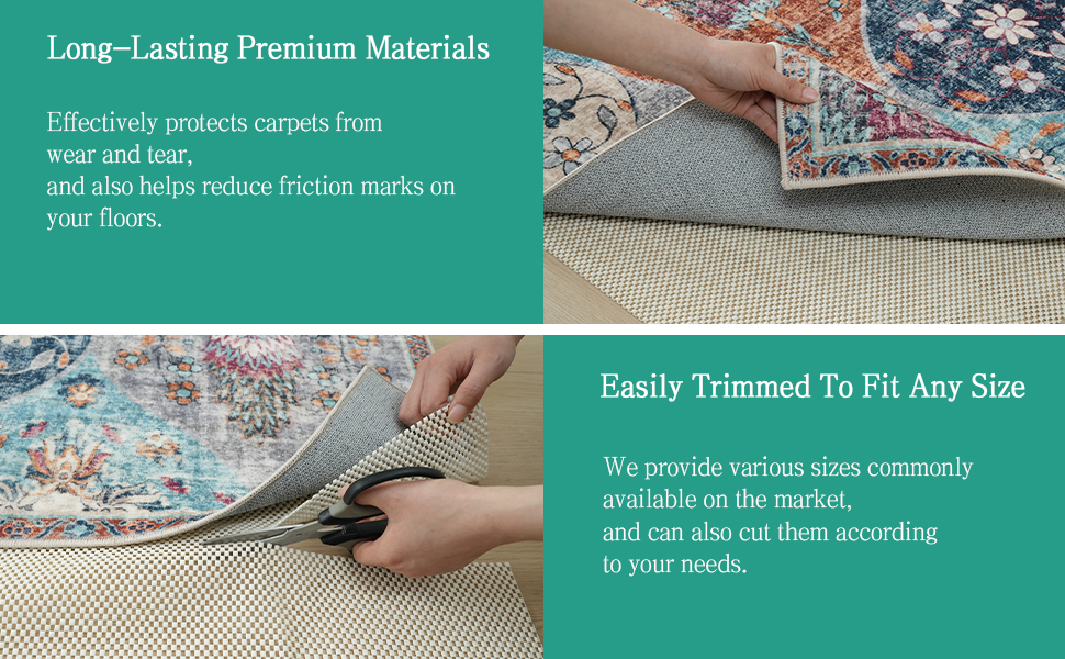 BRICHOEE Non Slip Rug Pad for Hardwood Floors, 2x3 Feet Extra Thick Rug