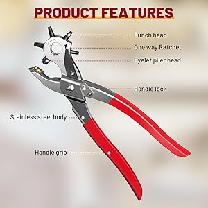 Punch Hole Pliers Metal Household Belt Hole Puncher Hand Tool