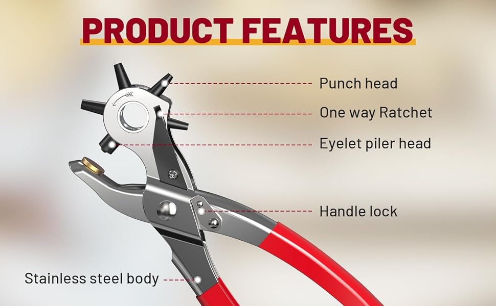 Punch Hole Pliers Metal Household Belt Hole Puncher Hand Tool