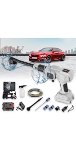 BE OSHARE 高圧洗浄機　フルキッド　動作確認済み Amazon | Be Oshare （充電式ハンディ ウォッシャー） 高圧洗浄