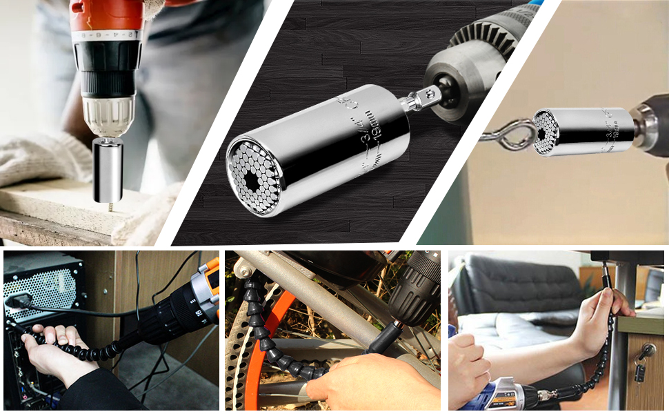 Universal Socket Tools EliSmart Super Socket Unscrew Any Bolt