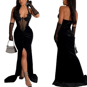 PORRCEY Women Sexy Elegant Rhinestone Bodycon Party Club Night Dresses Hot Drilling Clubwear