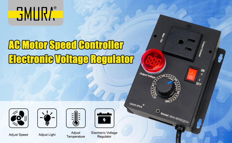 Variable Speed Controller, 15A 100V120V AC Motor Speed