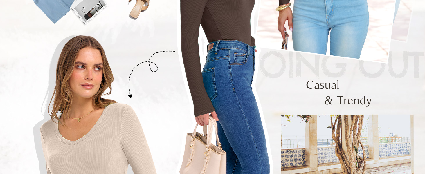 slim fit tops for women college teen girls clothes