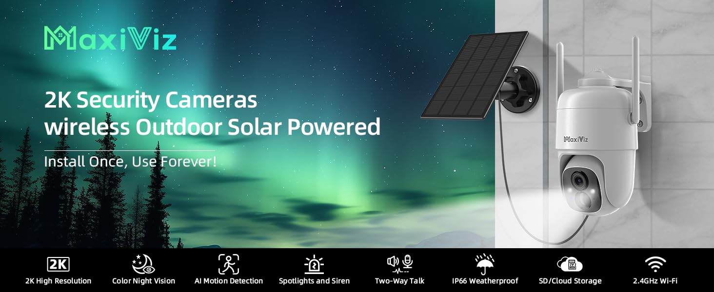 Solar Security Camera Wireless Outdoor