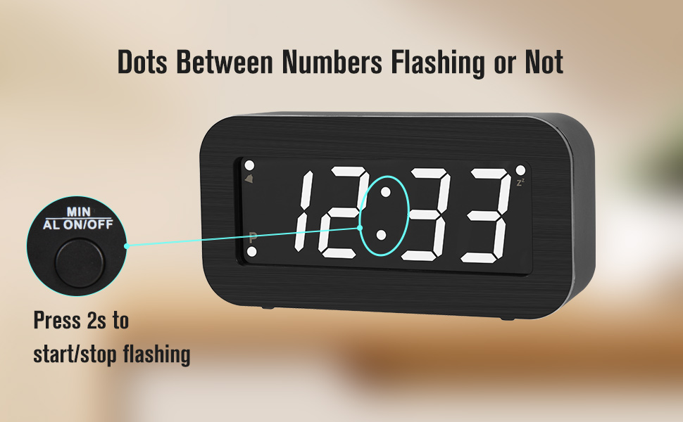 Timegyro Digital Alarm Clock Battery Operated LCD/LED Display Switchable, Included