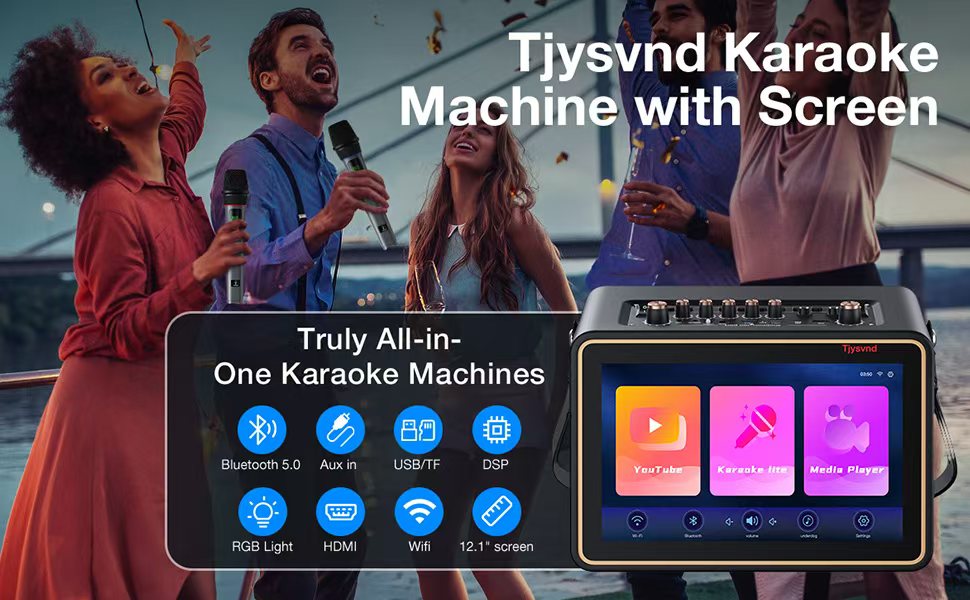 Amazon.com: Smart Karaoke Machine with Lyrics Display, 12.1
