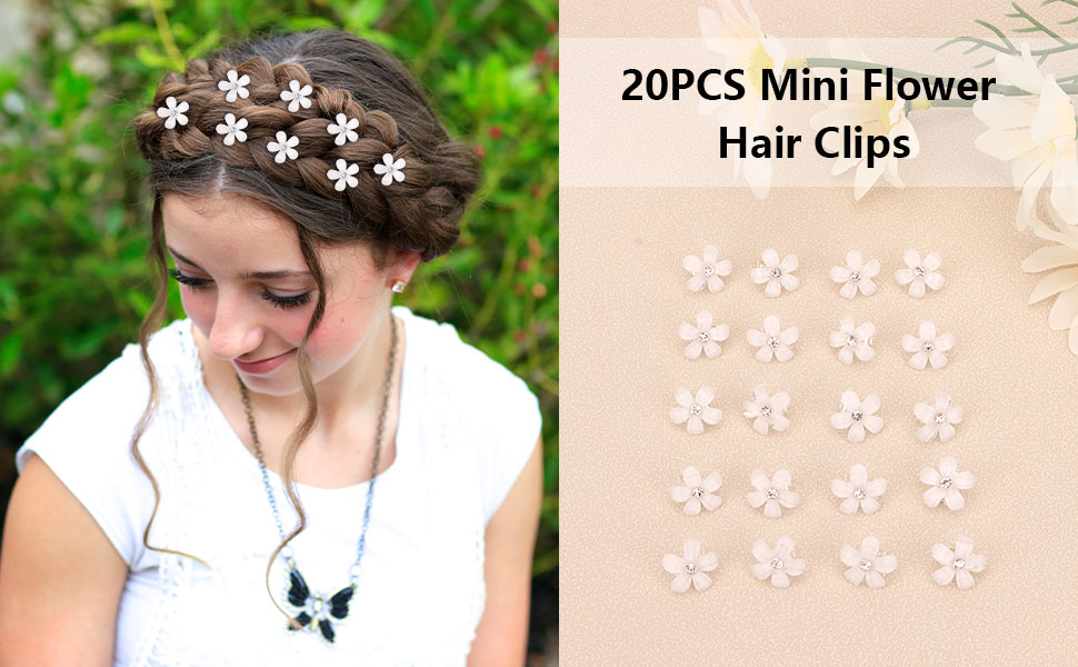 mini flower hair clips