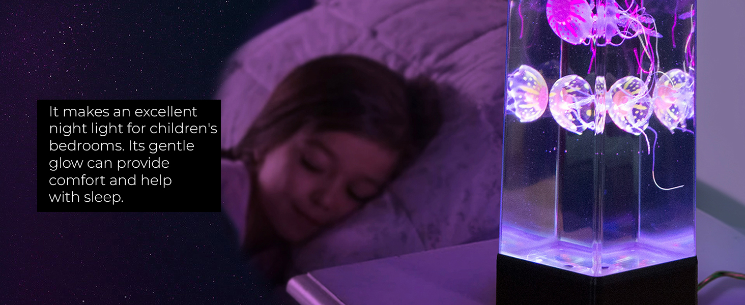 JINX Luminous Jellyfish Lava Lamp Jelly Fish Lamp with 18 Color LEDs