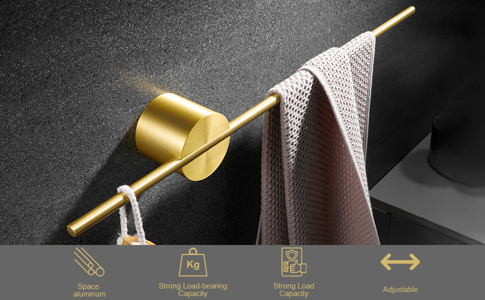 HONPHIER Adjustable Towel Rails 16Inch Towel Racks Wall Mounted Space