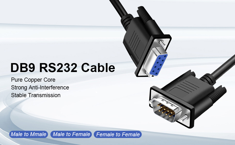 Amazon.com: YIOVVOM DB9 RS232 Serial Extension Cable Female to Female 9 ...