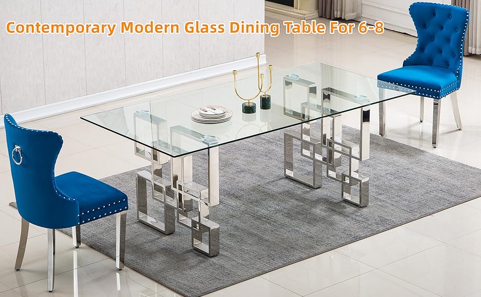 Henf 78" Contemporary Dining Table for 68 Modern